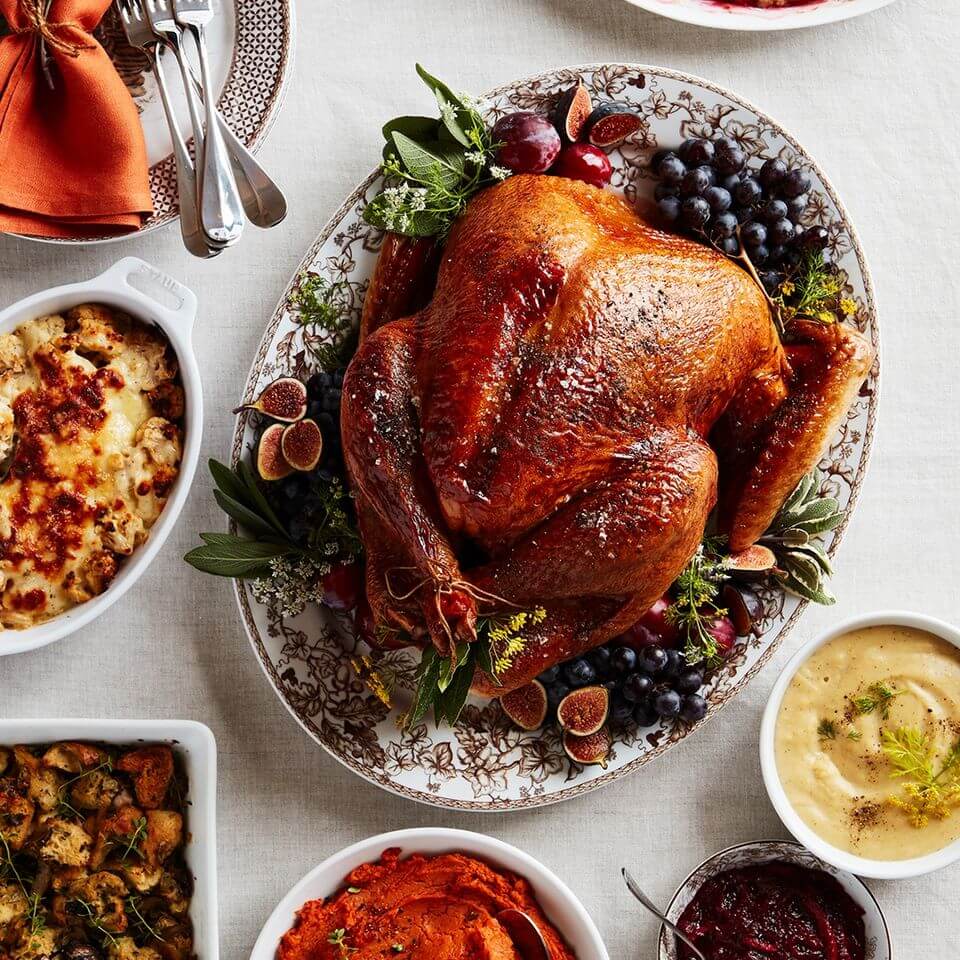 turkey displayed in platter for thanksgiving