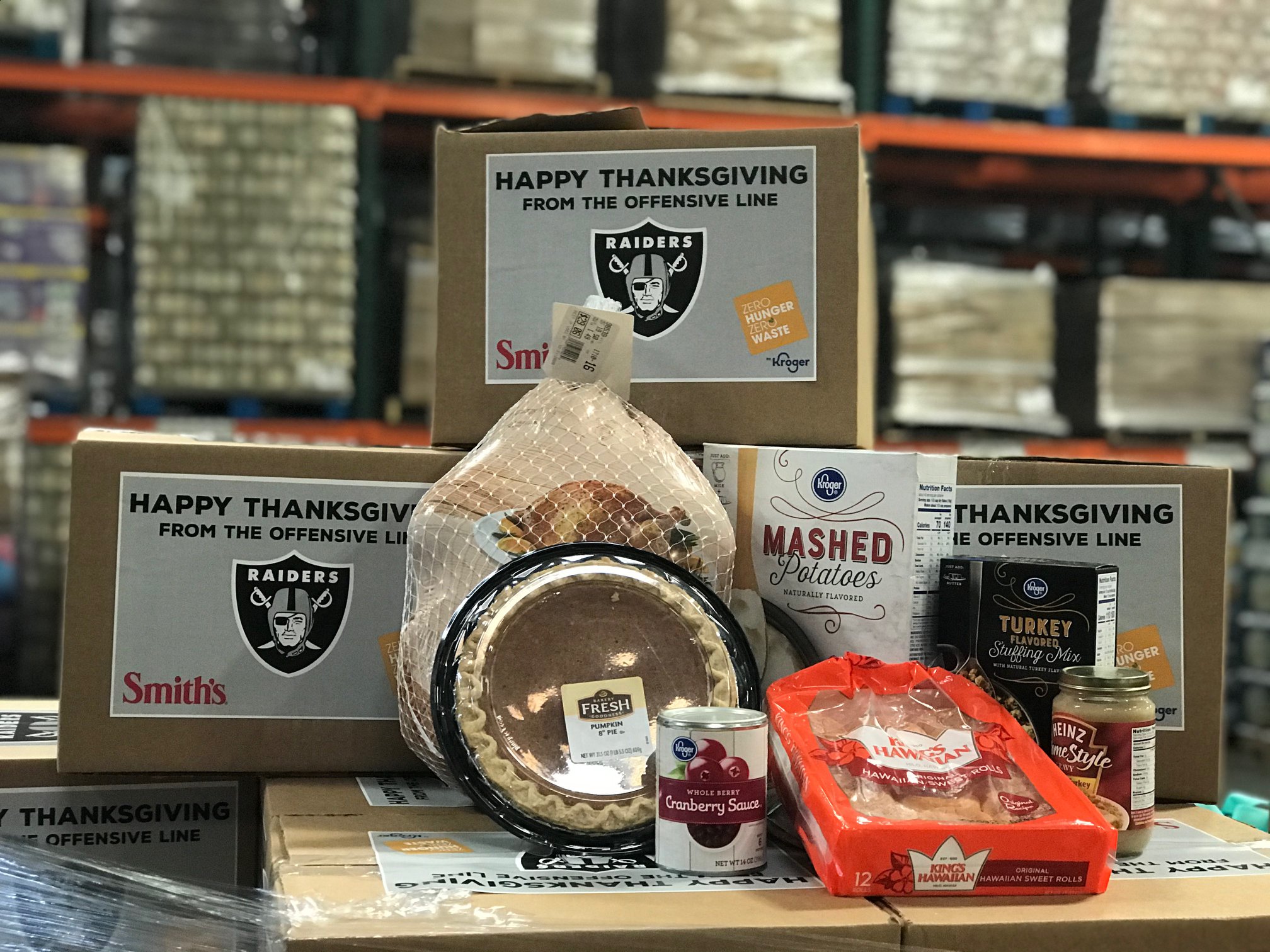 Raiders-themed Thanksgiving meal packages from Smiths